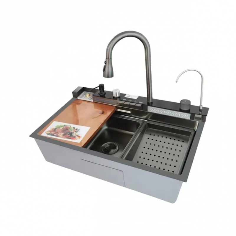 Мойка многофункциональная Mixxus MH7546-SET-06 DECOR NANO-BLACK